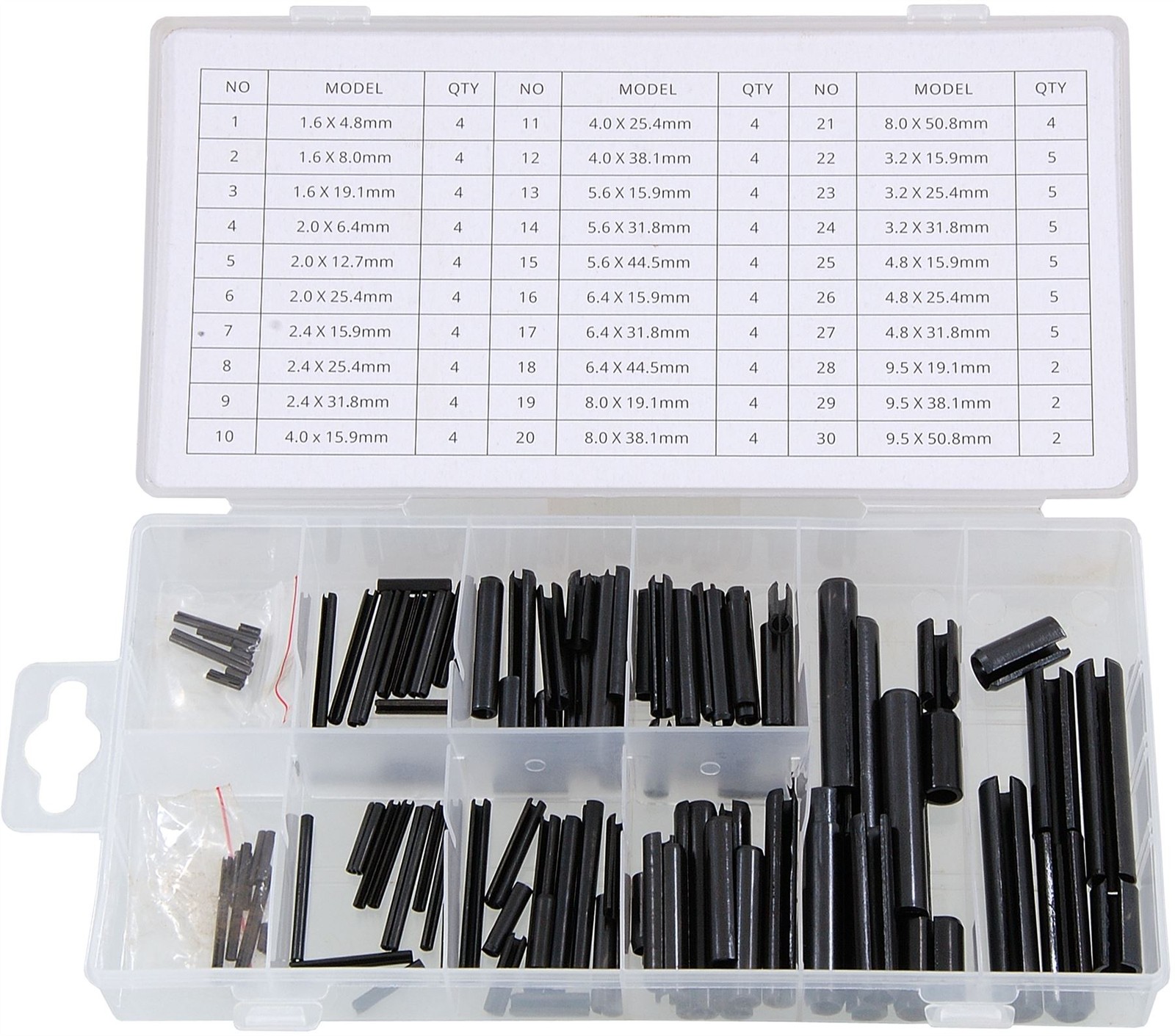 120pc Roll C Pin Set Assorted Mixed Spring Tension Pack/Sellock/Rowl/Split