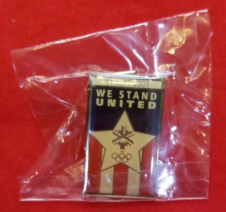 11 SEPT 2001 "We Stand United" Collectible Olympics Lapel Pin 1.25" x 0.75"