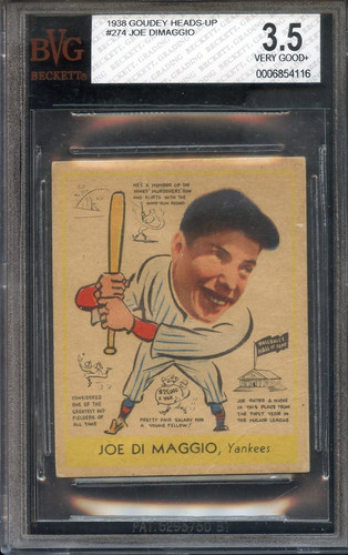 Joe DiMaggio #274 1938 Goudey card