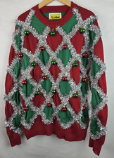 Tipsy Elves Ugly Christmas Sweater Size XL Tacky Tinsel Ornaments Holiday Party