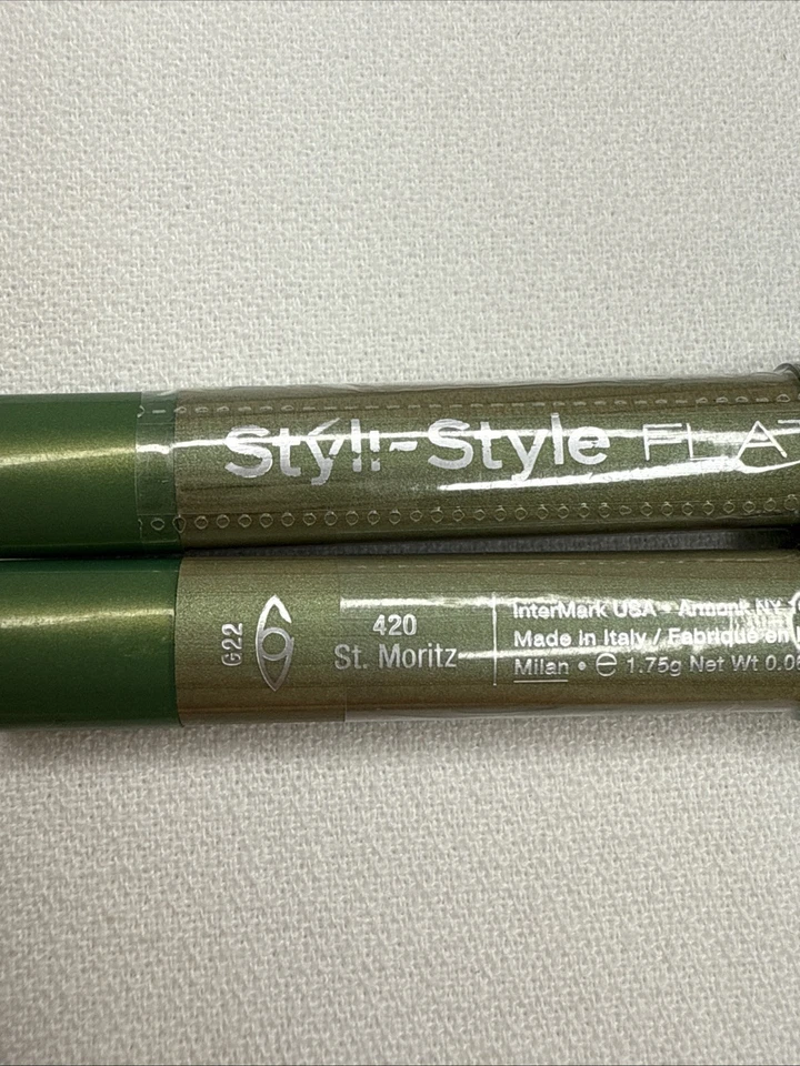 2PC STYLI STYLE Flat Pencil for EYES 420 St. Moritz, Sealed - Image 2 of 3