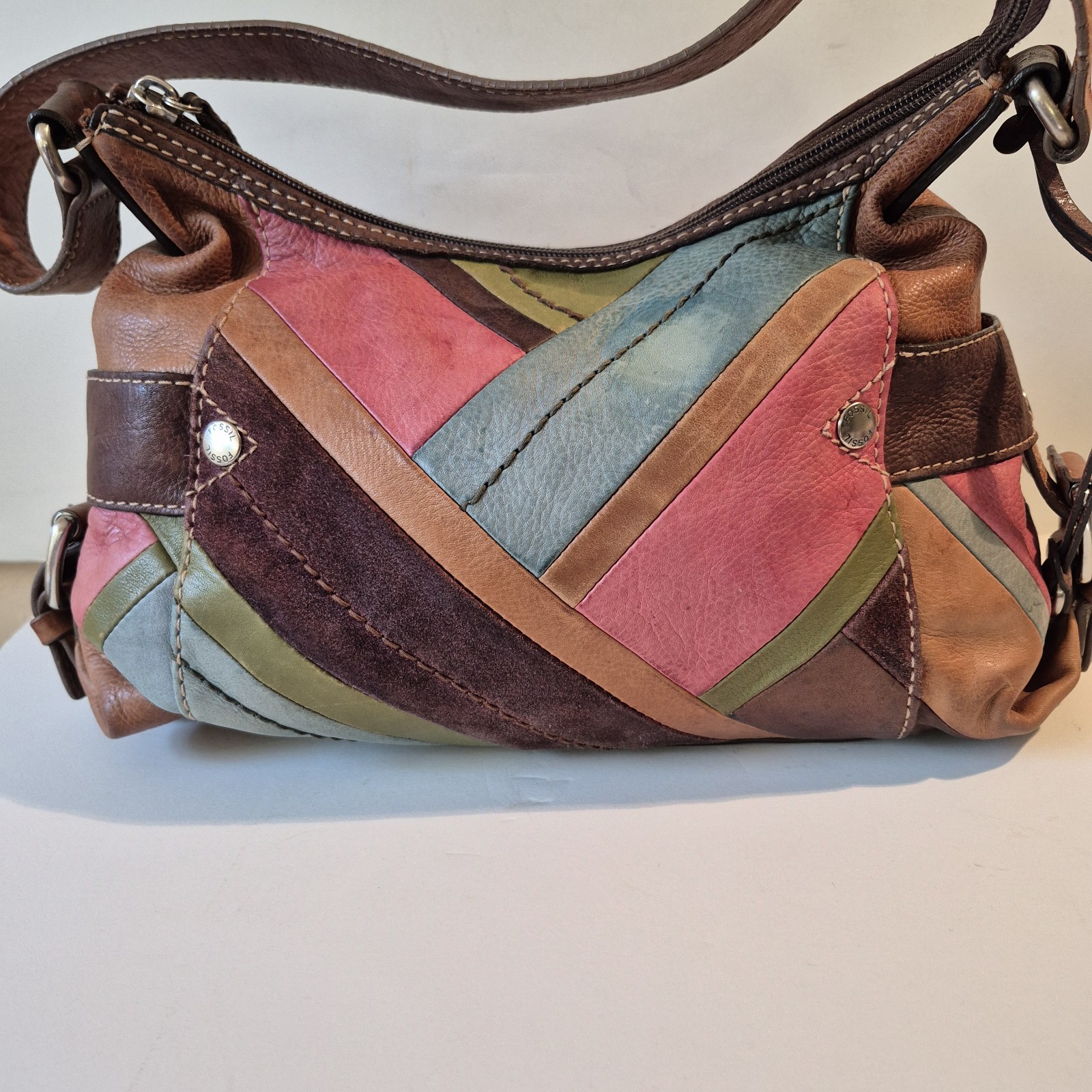Fossil Women's Multi Patchwork Leather Shoulder B… - image 1