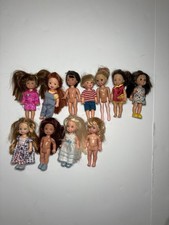 Lot of 11 Barbie Mattel Kelly Club Dolls Half W Clothes