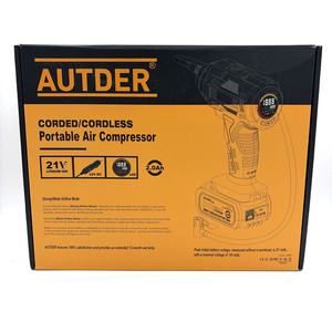 AUTDER 21V Portable Wireless Tire Inflator 180 PSI Air Compressor Open Box