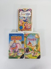 3 Sealed Disney VHS Black Diamond Classics Bambi / Dumbo / Snow White New