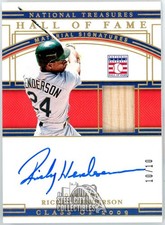 Rickey Henderson 2020 Panini National Treasures HOF Relic Auto Card 10/10