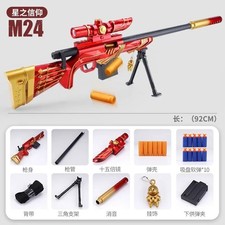 Large M24 AWM Sniper Rifle Toy Gun Shell Eject Soft Bullet Manual Xmas 2025 Gift