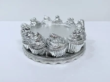 HomeWorx By Harry Slatkin Cup Silver Cake Pedestal Candle Holder