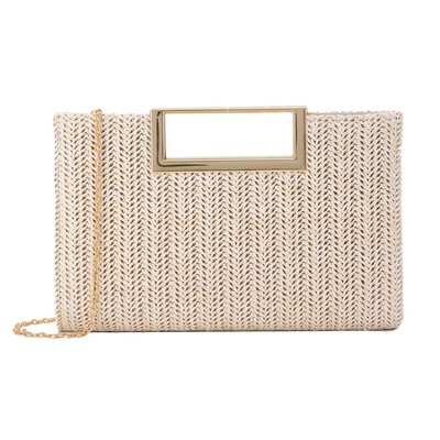 #ad #ad Top Handle Straw Clutch for Women Summer Clutch Straw Evening Bag Raffia Cros...