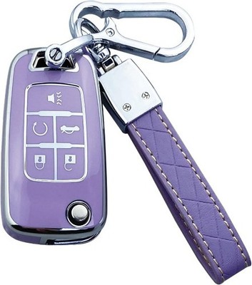 Key Fob Cover Case Compatible with Camaro Cruze Malibu Equinox T Color: Purple