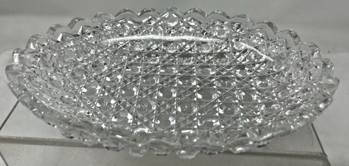 VTG American Brilliant Period ABP Hobstar & Diamond Cut Glass Relish ...