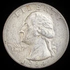 90% Silver 1964 Washington Quarter  - F25I