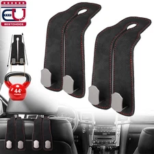 2x Car Headrest Double Hook Leather Seat Back Hanger Holder for Purses Bag Black