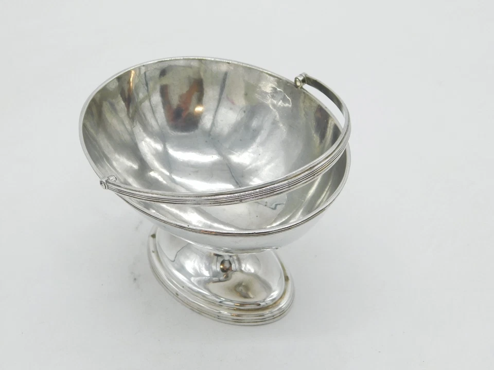 George III Sterling Silver Crested Pedestal Sugar Basket Antique 1792 London - Image 4 of 4