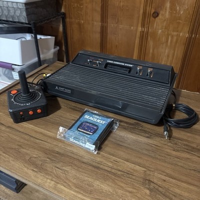 TESTED READ Atari 2600 Vader Black Console Bundle LOT SEAQUEST GAME TV PLUG PLAY