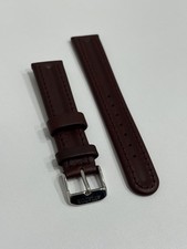 18  mm Burgundy Aviator Leather Watch Strap   Pilot Style Band with Rivets