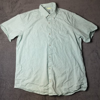 RLS Hemd Herren Gr XL Kurzarm Mintgrün Baumwolle Leinen