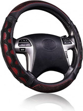 Car Steering Wheel Cover Faux Leather Massage Universal Fit 3D Honeycomb Hole An