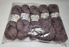 Plucky Knitter Primo Aran Yarn Color Decorum Dictates (Muted Purple)  5 Skeins