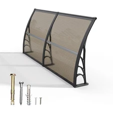 35" depth Window Awning Front Door Eaves Canopy Polycarbonate Roof Cover