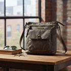 Stone Mountain Gray Distressed Crossbody Medium Pockets Boho