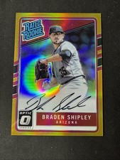 BRADEN SHIPLEY 2017 DONRUSS OPTIC RATED ROOKIE GOLD PRIZM AUTO # /10