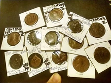 Lot of 13 Byzantine Bronze Coins – Justinian I & Maurice Tiberius – 8 Varieties