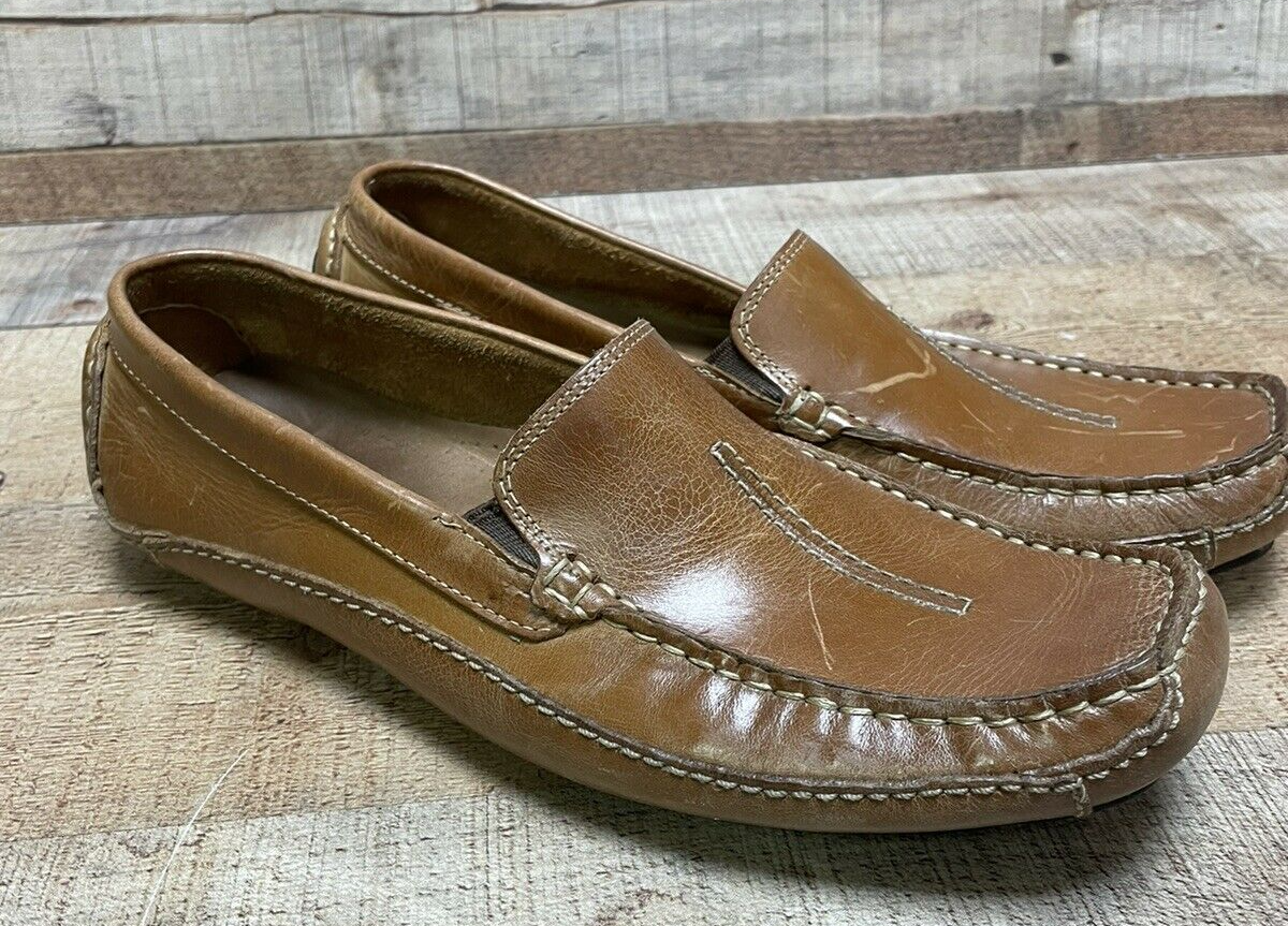 Clarks Men\'s Brown Leather Driving Loafers Size 10 Clarks Un Hugh Step Slip On Loafer (Men) - Brown Leather  main image 3