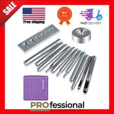 Worldity 14Pcs Rivet Setter, Leather Die Punch Snap Kit, Stainless Steel Rivet