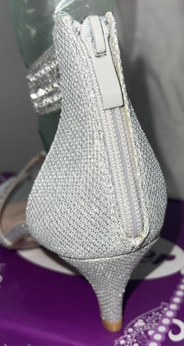FOREVER Shiner-49 SCARPE STRASS ARGENTO MATRIMONIO BLING BALLO PUNTA APERTA TAGLIA 9 OTTIME CONDIZIONI - Foto 7 di 22