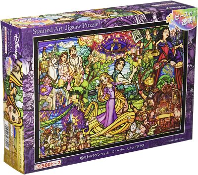 Disney Tangled Rapunzel Story stained glass 500pieces jigsaw