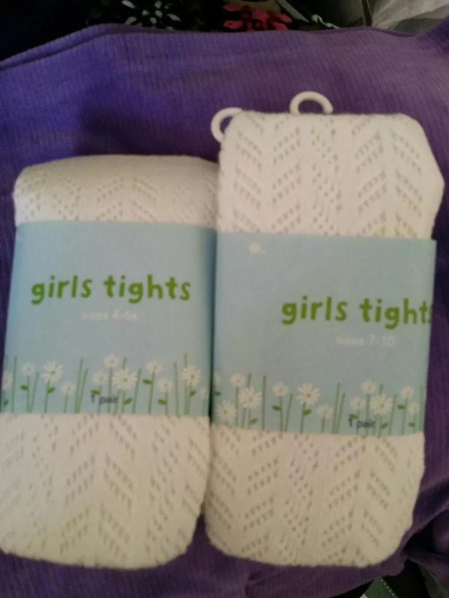 New Girls Target White Tights NWT 4-6 Years