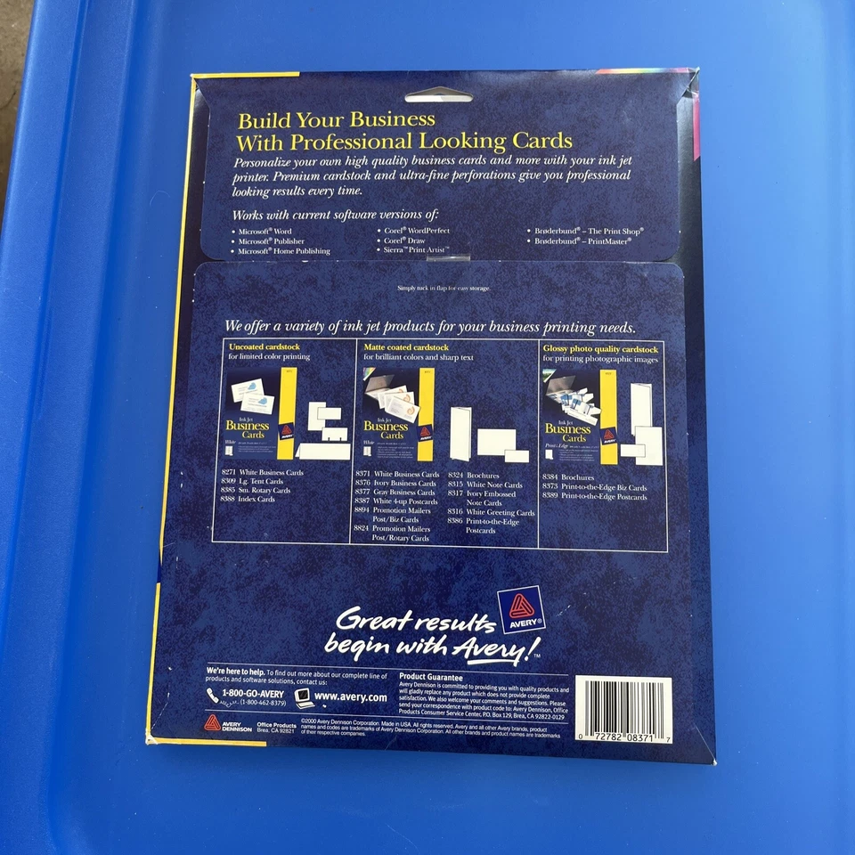 Avery 8371 Business Cards | Matte White | 250 cards | 2'' x 3 1/2'' | NOS - Image 3 of 4