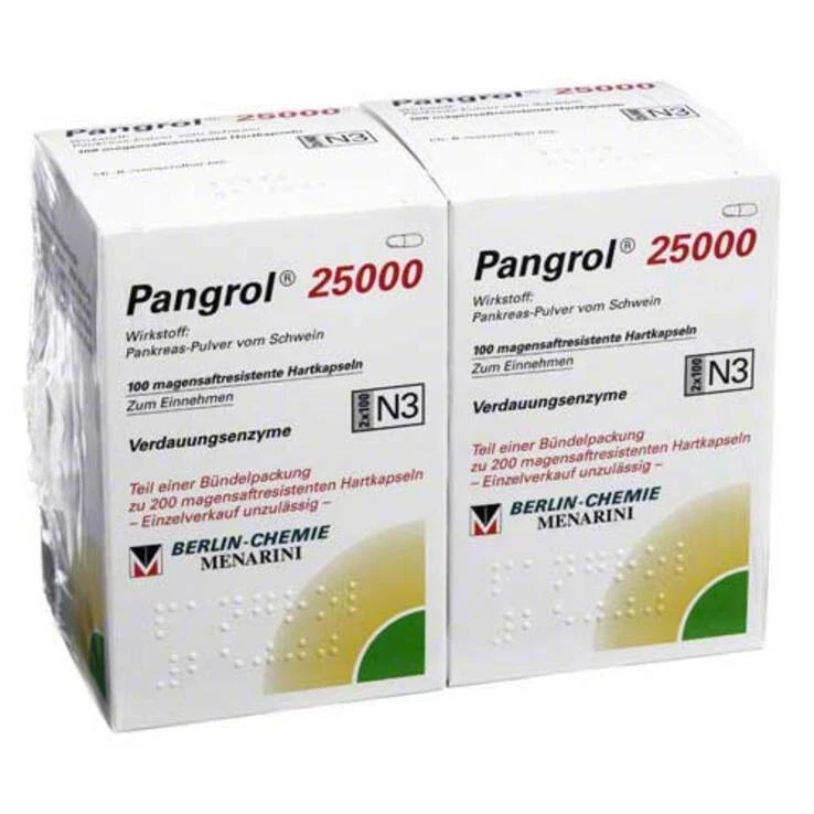 Pangrol 25000 Hartkapseln mit magensaftresistent überzogene Pell. · 200 St · PZN