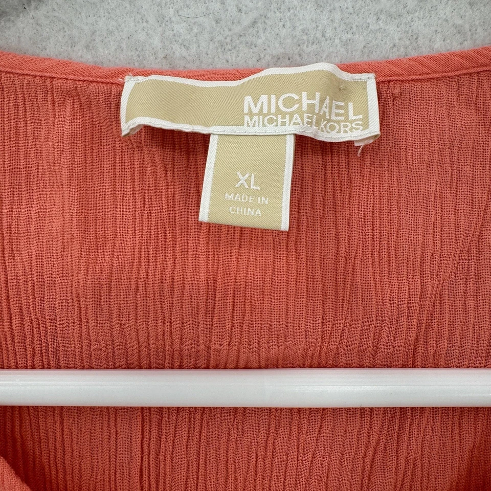 Camiseta sin mangas Michael Kors para mujer talla XL con cremallera y corbata naranja Foto 3 de 4