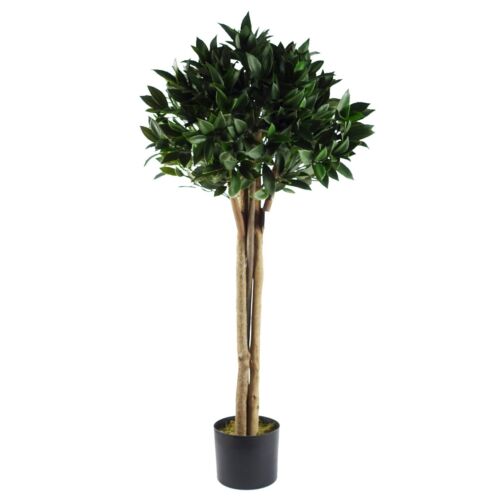 120cm Deluxe Luxury Artificial Bay Leaf Laurel Tree Topiary Ball - 4ft Tall - Picture 1 of 1