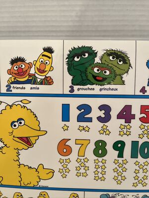 Vintage Sesame Street Numbers 2 Sided Placemat 1996. | eBay