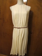 Ralph Lauren women's lined off white pleated dress