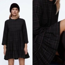 ZARA Short Flounced Hem Tiered Dress NWT Size Small