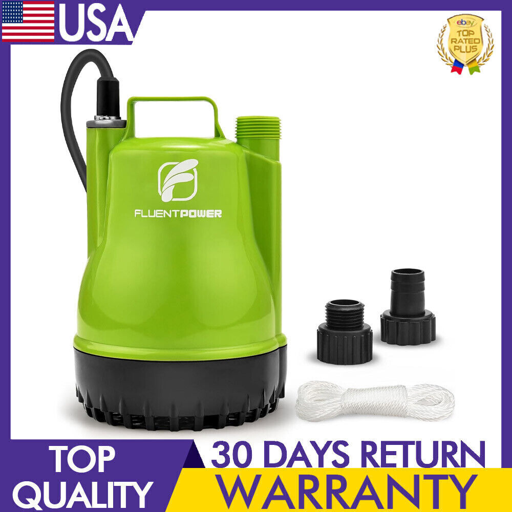 Utility Submersible Sump Pump Drain Clean Water Basement Flood Cellar