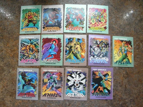 1993 MARVEL ANNUALS COLLECTABLE TRADING CARDS,LOT OF 13 CARDS