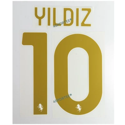 2024-25 JUVENTUS Third Jersey Name Number Set #10 YILDIZ Official Stilscreen