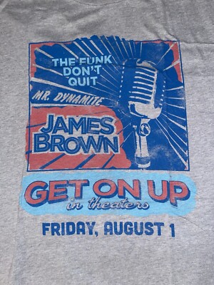 JAMES BROWN - GET ON UP Film Movie OFFICIAL 2014 PROMO T-SHIRT FUNK SOUL XL
