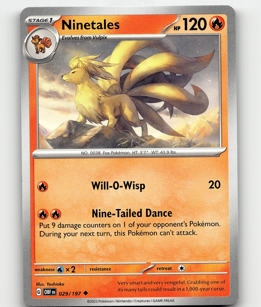 Pokemon - Ninetales 029/197 - Obsidian Flames | eBay