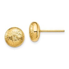 14K Yellow Gold Designer Ball Stud Earrings, 9mm
