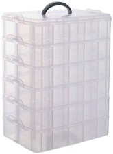 6-Tier Stackable Storage Box 60 Compartments for Crafts Toys Arts