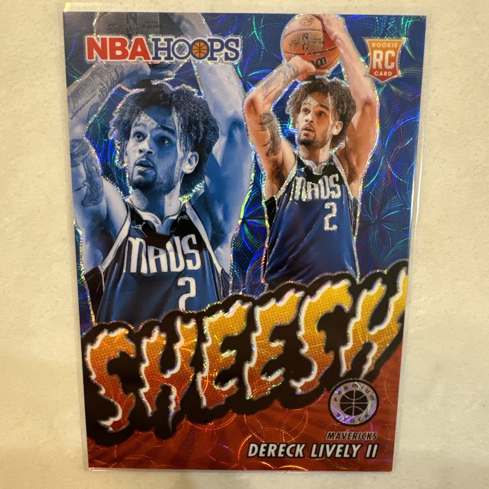 2023-24 Panini Hoops Premium Stock Dereck Lively II Sheesh #13 RC RED 63/88 Mavs