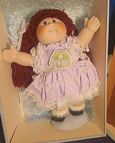 cabbage patch doll vintage 1984 Stephanie Anne red head With Stand Very Good