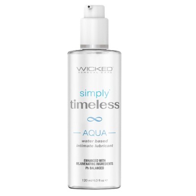Wicked Simply Timeless Aqua Silky Water Based Intimate Lubricant 4 oz