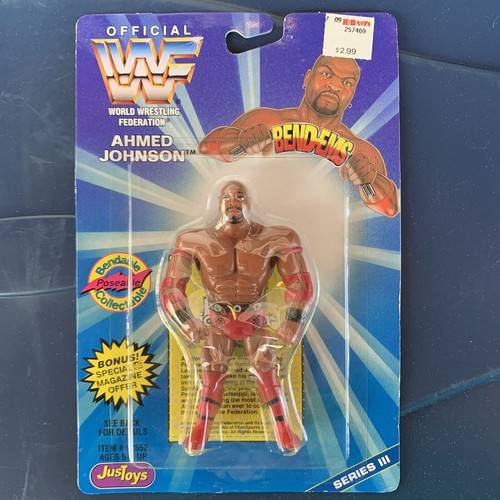 WWF Ahmed Johnson Justoys Bend-ems Series 3 Sealed...